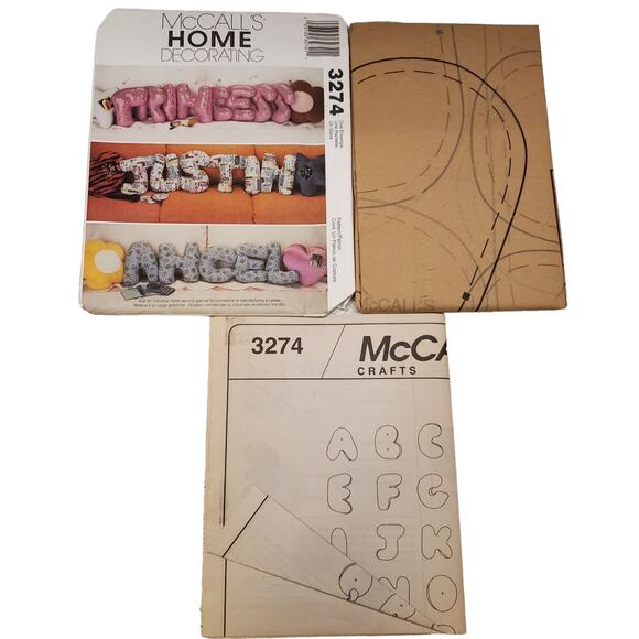 McCall's Home Decorating 3274 Vintage Sewing Pattern UNCUT 2001 Name Pillow - Picture 2 of 10